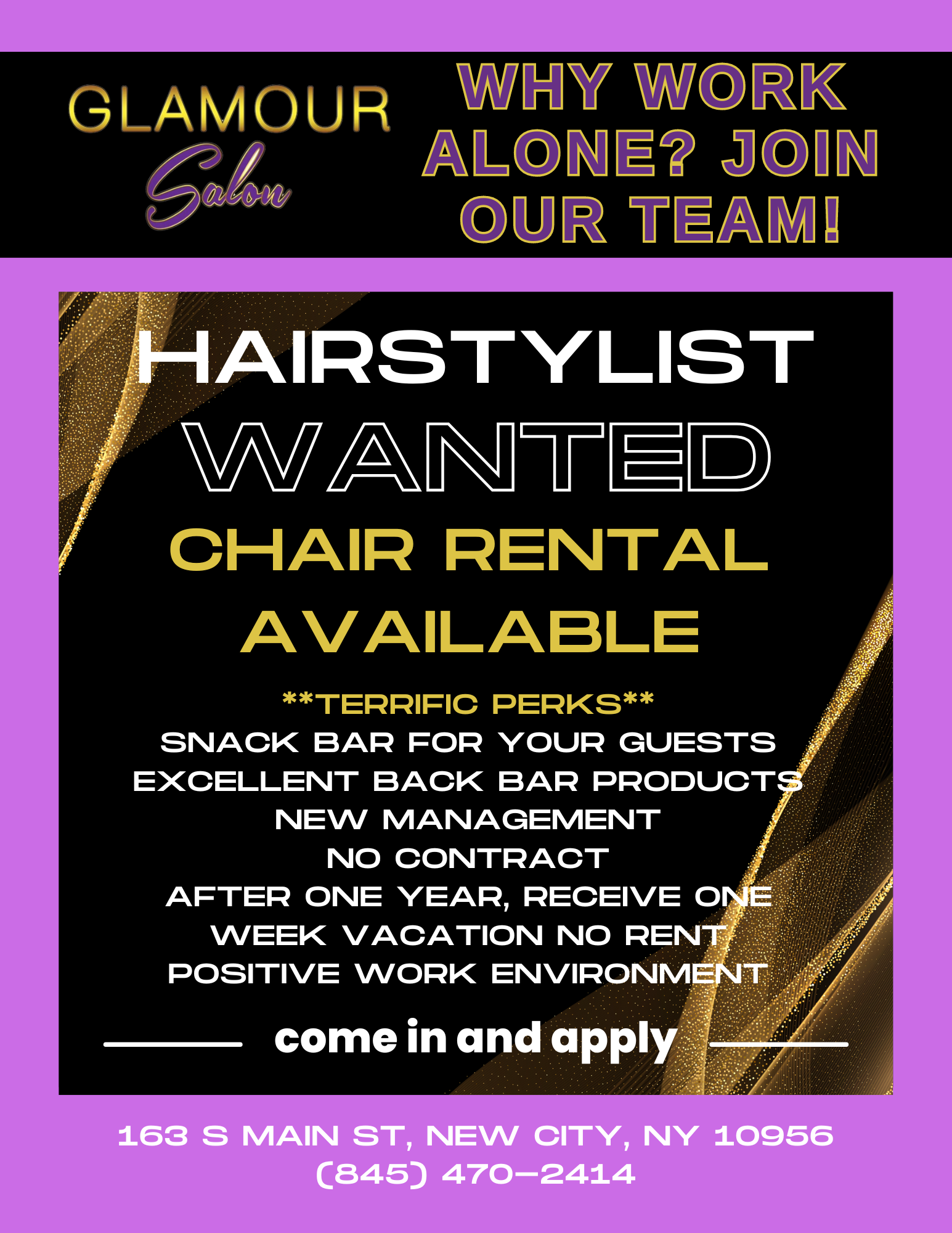 Glamour Salon Help Wanted 7312024